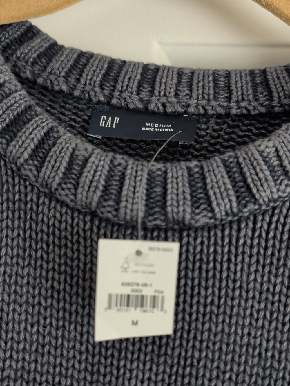 NWT GAP Washed Blue Crewneck Sweater - Picture 3 of 5